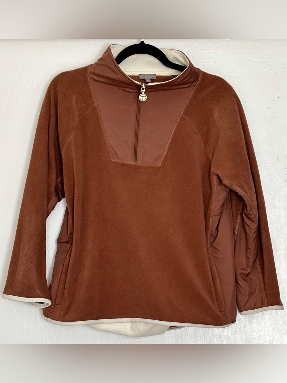 Talbots Microfleece Half-Zip Pullover Brown Size 1XP